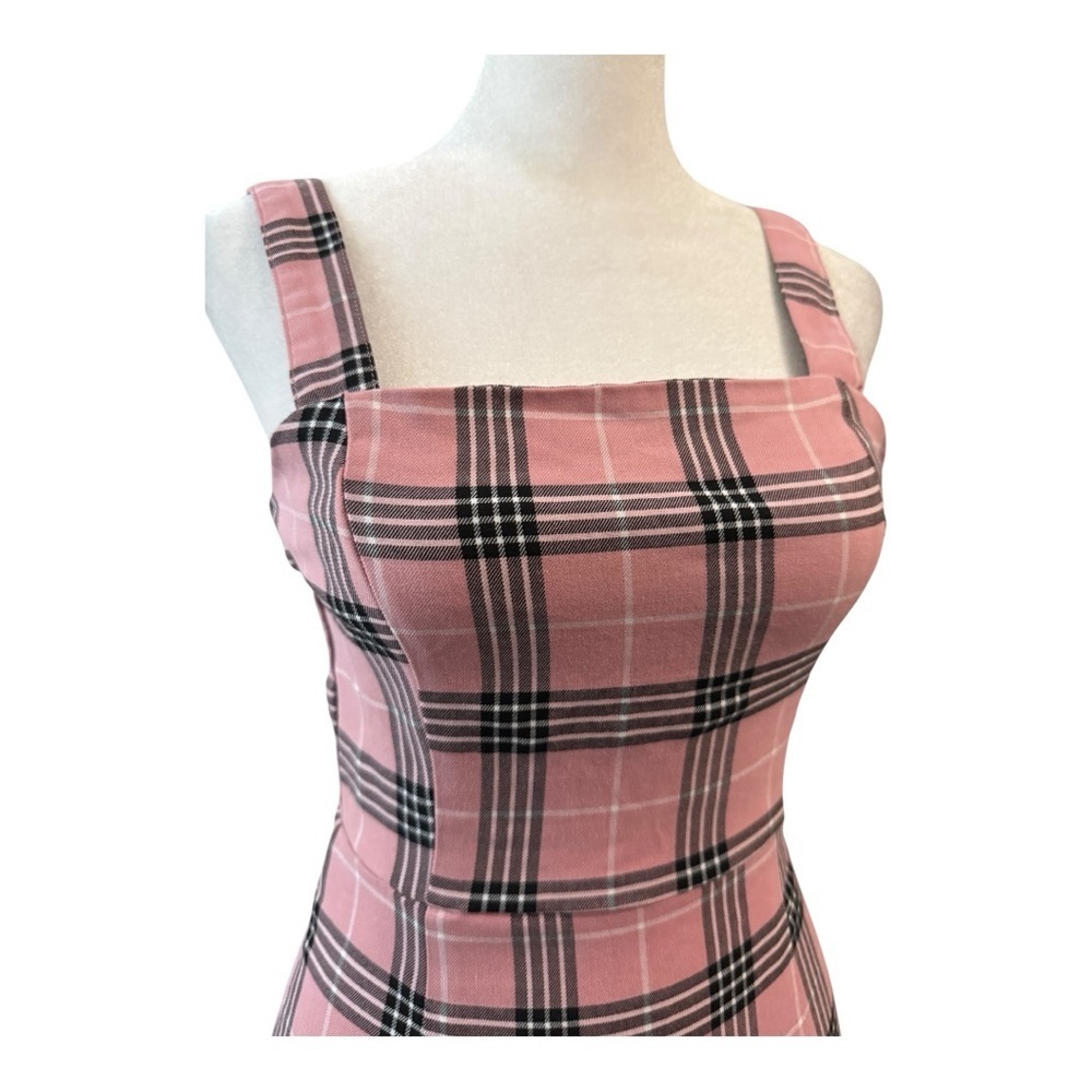 Active Seller! Divided Pink Plaid Y2K Clueless-Inspired Mini Dress - Size 2 - Picture 6 of 7